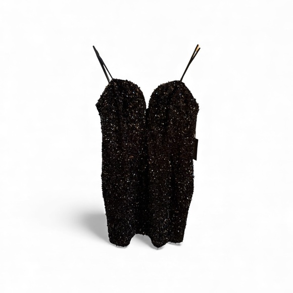 Liv Foster NWT Strapless Sequins Mini Dress Black Women’s 12 Cocktail Party Chic - Picture 3 of 14